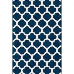 Well Woven MC-54-7 Zoe Modern Trellis Rug; Blue - 7 ft. 10 in. x 9 ft. 10 in.