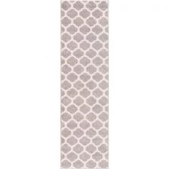 Well Woven MC-58-2 Zoe Modern Trellis Runner Rug; Grey - 2 ft. x 7 ft. 3 in.