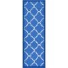 Well Woven 65162 Brooklyn Trellis Modern Non Slip Washable Runner Rug; Blue - 2 x 7 ft. -Rugs&Mats Official Shop Unbeatablesale20Inc WLLW306xx650xxdbea06
