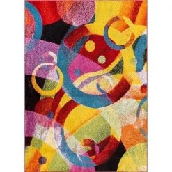 Well Woven VI81-5 Brilliant Modern Bright Rug; Multicolor - 5 ft. 3 in. x 7 ft. 3 in.