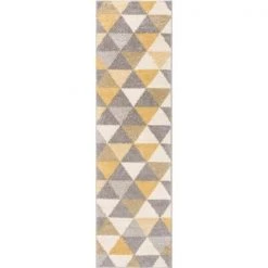 Well Woven MC-62-2 Alvin Modern Geometric Runner Rug; Gold - 2 ft. x 7 ft. 3 in.