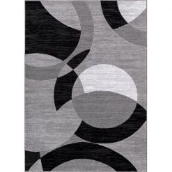 Well Woven 19484 Dulcet Bingo Grey Modern Geometric Arcs Area Rug - 3 ft. 3 in. x 5 ft.