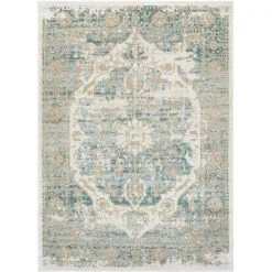 Well Woven KE-34-7 Kensington Maxwell Blue Vintage Modern Medallion Area Rug - 7 ft. 10 in. x 10 ft. 6 in.