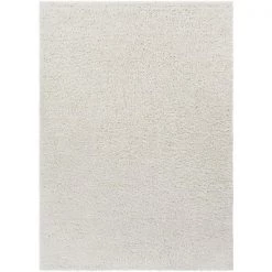 Well Woven 79125 Madison Shag Piper Ivory Modern Solid Area Rug - 5 ft. 3 in. x 7 ft. 3 in.