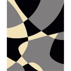 A Cd 5 x 8 Hollywood Hand Carved Modern Indian Rug - Grey & Fume