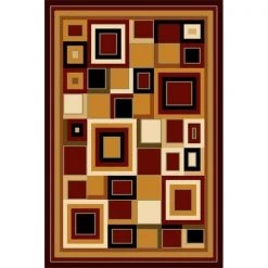 A Cd 8x10 Gallery Machine Carved Area Rug - Black Berber & Burgundy