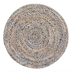 Anji Mountain AMB0350-040R 4 ft. Round Kerala Denim & Jute Rug