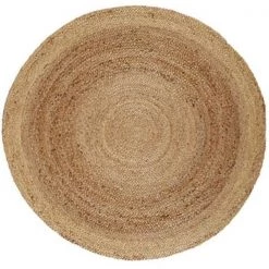 Work-Of-Art 8 ft. Round KERALA Natural Jute Braided Rug