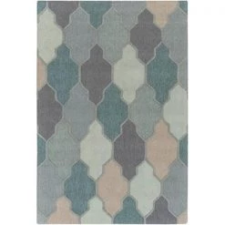 Artistic Weavers AWAH2036-69 Pollack Morgan Rectangle Hand Tufted Area Rug; Teal Multi - 6 x 9 ft.