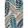 Central Oriental 2304NP80.084 Terrace Tropic 084 Blythewood 100 Percent Heat Set Polypropylene Rug; Snow & Sapphire - 7 ft. 10 in. x 9 ft. 10 in.