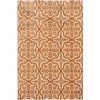 Central Oriental 2301NT80.084 Terrace Tropic 084 Contoy 100 Percent Heat Set Polypropylene Rug; Snow & Tangerine - 7 ft. 10 in. x 9 ft. 10 in.