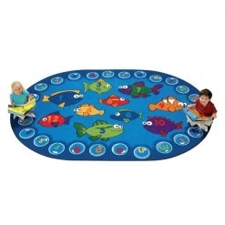 Carpets For Kids 6815 Fishing for Literacy 6 ft. x 9 ft. Rectangle Carpet