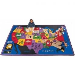 Carpets For Kids 1412 Discover America 8.33 ft. x 11.67 ft. Rectangle Carpet