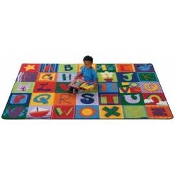 Carpets For Kids 3801 Toddler Alphabet Blocks 4 ft. x 6 ft. Rectangle Carpet