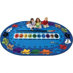 Carpets For Kids 5316 Bilingual Paint by Numero 8.25 ft. x 11.67 ft. Oval Carpet