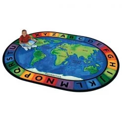 Carpets For Kids 4108 Circletime A Round The World 8.25 ft. x 11.67 ft. Oval Carpet