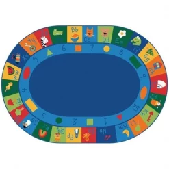 Carpets For Kids 7008 Learning Blocks 8.25 ft. x 11.67 ft. Oval Carpet