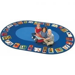 Carpets For Kids 2695 Reading by the Book 6.75 ft. x 9.42 ft. Oval Carpet