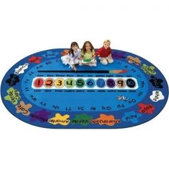 Carpets For Kids 5395 Bilingual Paint by Numero 6.75 ft. x 9.42 ft. Oval Carpet