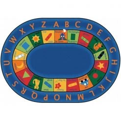 Carpets For Kids 9506 Bilingual Circletime 6.75 ft. x 9.42 ft. Oval Rug