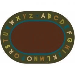 Carpets For Kids 10706 Alphabet Circletime - Nature 6 ft. x 9 ft. Oval Carpet