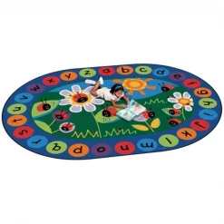 Carpets For Kids 2006 Ladybug Circletime 6.75 ft. x 9.42 ft. Oval Carpet
