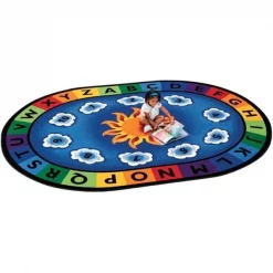 Carpets For Kids 9445 Sunny Day Learn & Play 4.42 ft. x 5.83 ft. Oval Carpet