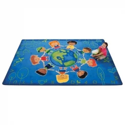 Carpets For Kids 4415 Give the Planet a Hug 6 ft. x 9 ft. Rectangle Rug