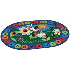 Carpets For Kids 2008 Ladybug Circletime 8.25 ft. x 11.67 ft. Oval Carpet