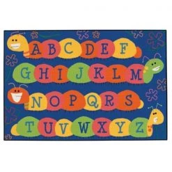 Carpets for Kids 48.35 Caterpillar Friends - Blue 4 ft. x 6 ft.