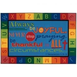 Carpets for Kids 72.97 Always Be Joyful Circletime Rug 6 ft. x 9 ft.