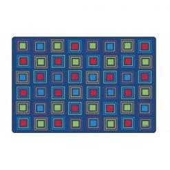 Carpets for Kids 4118 Primary Squares Seating Rug; 8 x 12 ft.