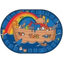 Carpets for Kids 74005 Alphabet Noah Rug; 5 ft. 5 in. x 7 ft. 8 in.