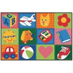 Carpets for Kids 36.25 Rectangle Toddler Fun Squares Rug - 3 x 4 ft. 6 in.