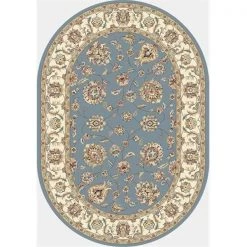 Dynamic Rugs ANOV35573655464 Ancient Garden 2 ft. 7 in. x 4 ft. 7 in. Oval 57365-5464 Rug - Light Blue/Ivory