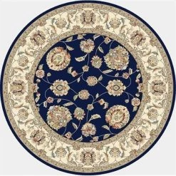 Dynamic Rugs ANR5573653464 Ancient Garden 5 ft. 3 in. Round 57365-3464 Rug - Blue/Ivory