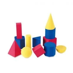 Learning Resources Ler6120 Hands-On Soft Geometric Shapes 12Pk-12/Pk 2-3 3 Colors