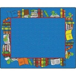 Flagship Carpets FE406-44A Rectangle BookWorm Readers Carpet; 7 ft. 6 in. x 12 ft.