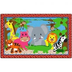 Flagship Carpets CE418-28W Rectangle Cutie Jungle Carpet; 5 ft. x 8 ft.