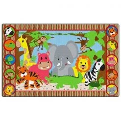 Flagship Carpets FE397-32A Rectangle Jungle Matching Fun Carpet; 6 ft. x 8 ft. 4 in.