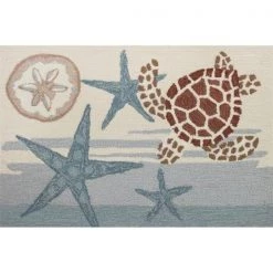 Homefires Rugs PY-AJR007 Coastal Turtle Audrey Jean Roberts Rug