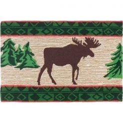 Homefires Rugs PY-JVP013 Moose In Pine Forest Area Rug - 22 x 34 in.