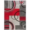 Infinity Home 600104 3 ft. 11 in. x 5 ft. 3 in. Ruby Galaxy Waves Area Rug - Grey & Red -Rugs&Mats Official Shop Unbeatablesale20Inc ifnt1065xx650xx97ba9e