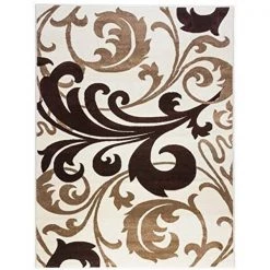 Infinity Home 600625 5 ft. 3 in. x 7 ft. 3 Ruby Leslie Fleur De Lis Area Rug - Ivory