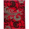 Infinity Home 600605 5 ft. 3 in. x 7 ft. 3 Ruby Leslie Fleur De Lis Area Rug - Red -Rugs&Mats Official Shop Unbeatablesale20Inc ifnt1078xx650xx54b33b