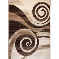 Infinity Home 600587 7 ft. 10 in. x 9 ft. 10 in. Ruby Whirlwind Contemporary Area Rug - Brown