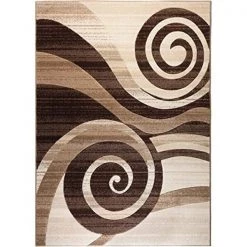 Infinity Home 600585 5 ft. 3 in. x 7 ft. 3 in. Ruby Whirlwind Contemporary Area Rug - Brown