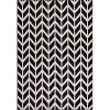 Infinity Home 85234 3 ft. 3 in. x 5 ft. 3 in. Miami Bourban Chevron Area Rug - Black
