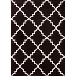 Infinity Home 21034 3 ft. 3 in. x 4 ft. 7 in. Sydney Lulus Lattice Area Rug - Black