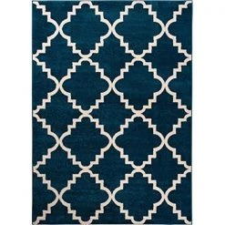 Infinity Home 21045 5 ft. 3 in. x 7 ft. 3 in. Sydney Lulus Lattice Area Rug - Navy Blue